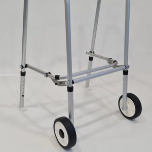 Aluminium Folding Ajustable Walker – 2 Wheels / 2 Skis