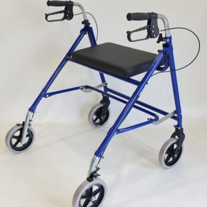 Super Giant Rehab Walker with Standard Handles – 2 (8″) Castors / 2 (8″) Wheels Brakes, Seat