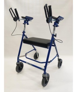 Giant Rehab Forearm Walker with Brakes and Seat – 2 (8″) Castors / 2 (8″) Wheels
