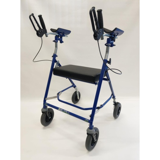 Giant Rehab Forearm Walker with Brakes and Seat – 2 (8″) Castors / 2 (8″) Wheels
