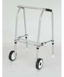 Aluminium Folding Adjustable Walker – 2 Wheels / 2 Glide Feet