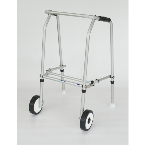 Aluminium Folding Adjustable Walker – 2 Wheels / 2 Glide Feet