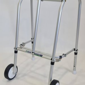 Aluminium Folding Adjustable Walker Hemi Handle – 2 Wheels / 2 Glide Feet