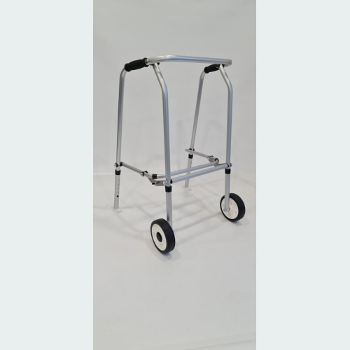 Aluminium Folding Adjustable Walker - 2 Wheels / 2 Skis Aluminium Folding Adjustable Walker - 2 Wheels / 2 Skis