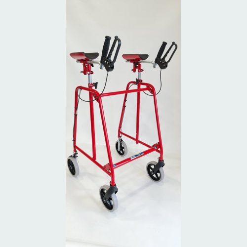 Rehab Walker with Forearm Troughs & Brakes - 2 8" Castors / 2 8" Wheels Rehab Walker with Forearm Troughs & Brakes - 2 8" Castors / 2 8" Wheels