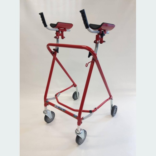 Easy Folding Rehab Walker with Forearm Troughs - 2 Castors / 2 Wheels