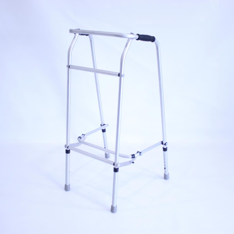 Aluminium Folding Adjustable Walker - Extra Tall - 4 Rubber Feet
