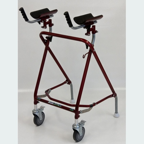 Easy Folding Rehab Walker with Forearm Troughs - 2 Castors / 2 Glide Feet