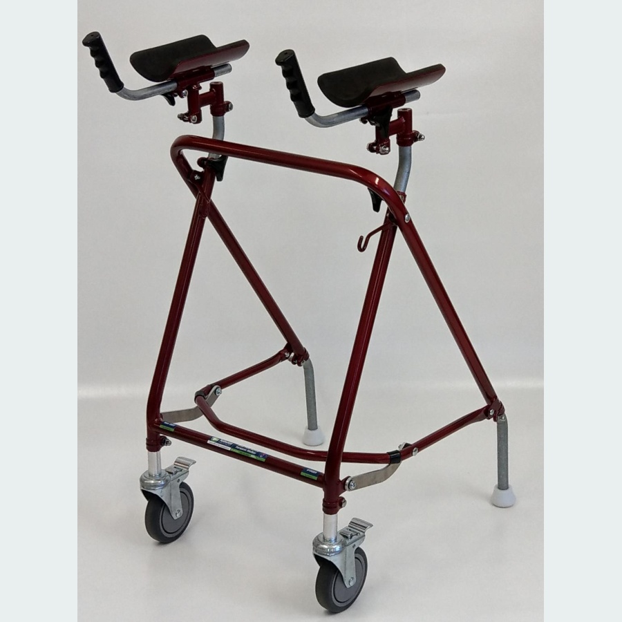 Easy Folding Rehab Walker with Forearm Troughs - 2 Castors / 2 Glide Feet