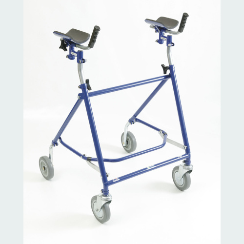 Giant Folding Rehab Walker with Pram Handle & Left-Hand Brake - 2 Castors / 2 Wheels