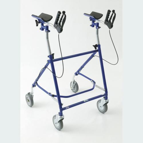 Giant Folding Rehab Walker with Forearm Troughs & Brakes - 2 Castors / 2 Wheels Giant Folding Rehab Walker with Forearm Troughs & Brakes - 2 Castors / 2 Wheels