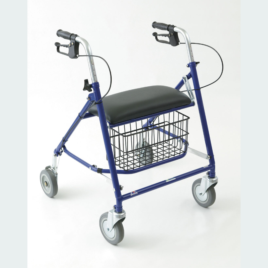 Seated Giant Folding Rehab Walker with Standard Handles & Brakes - 2 Castors / 2 Wheels