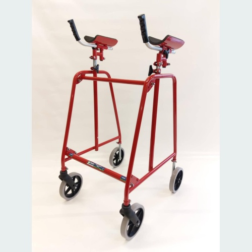 Rehab Walker with Forearm Troughs - 2 8" Castors / 2 8" Wheels