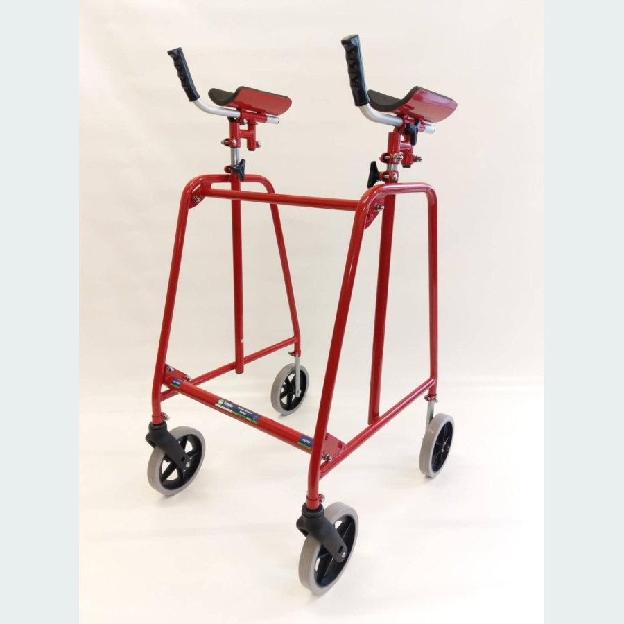 Rehab Walker with Forearm Troughs - 2 8" Castors / 2 8" Wheels