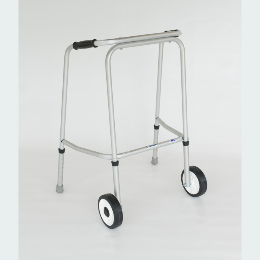 Standard Adjustable Walker - Tall - 2 Wheels / 2 Rubber Feet