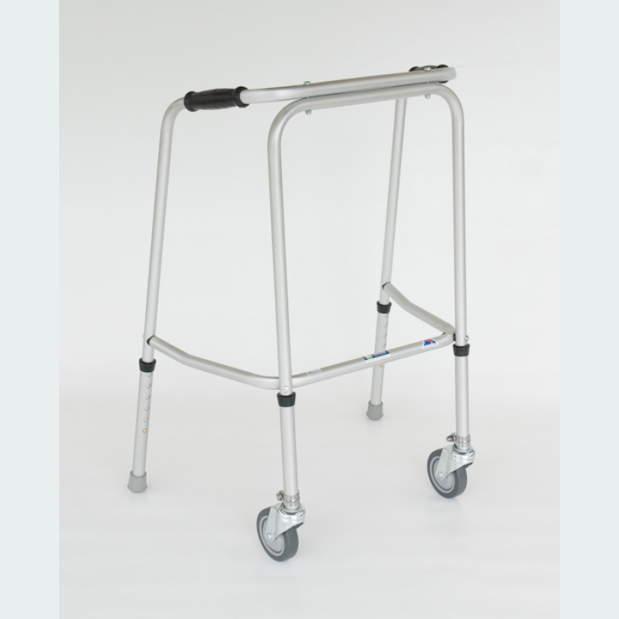 Standard Adjustable Walker - Short - 2 Castors / 2 Rubber Feet