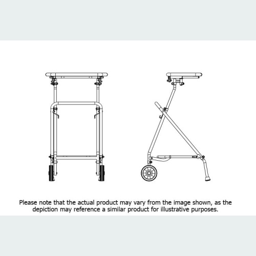 Easy Folding Rehab Walker with Pulpit Top - 2 Wheels / 2 Glide Feet