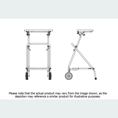 Easy Folding Rehab Walker with Pulpit Top - 2 Wheels / 2 Rubber Feet