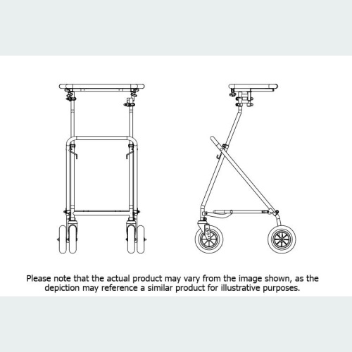 Easy Folding Rehab Walker with Pulpit Top - 2 8" Castors / 2 8" Wheels