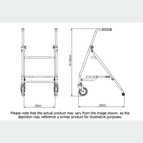 Rover Max Walker with Forearm Troughs - 2 Castors / 2 Glide Feet Rover Max Walker with Forearm Troughs - 2 Castors / 2 Glide Feet