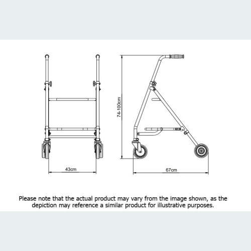 Rover Max Walker with Pram Handle - 2 Castors / 2 Wheels Rover Max Walker with Pram Handle - 2 Castors / 2 Wheels