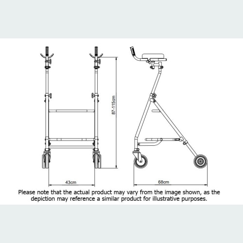 Rover Max Walker with Forearm Troughs - 2 Castors / 2 Wheels Rover Max Walker with Forearm Troughs - 2 Castors / 2 Wheels